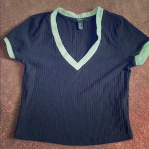 black & white crop top